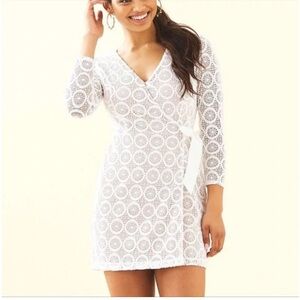 Lily Pulitzer White Tiki Wrap Romper Dress
